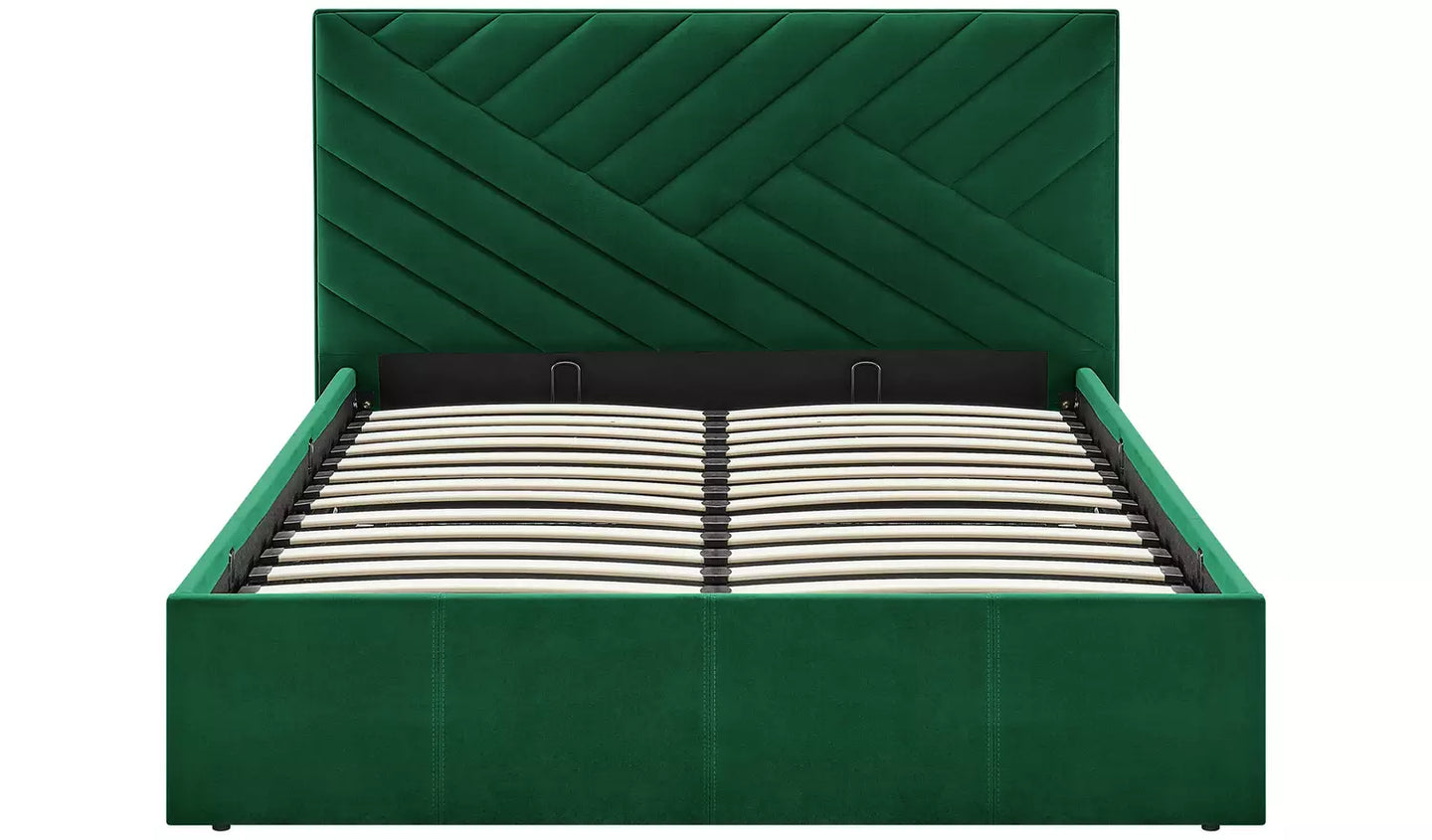 Luca Small Double End Lift Ottoman Bed - Green